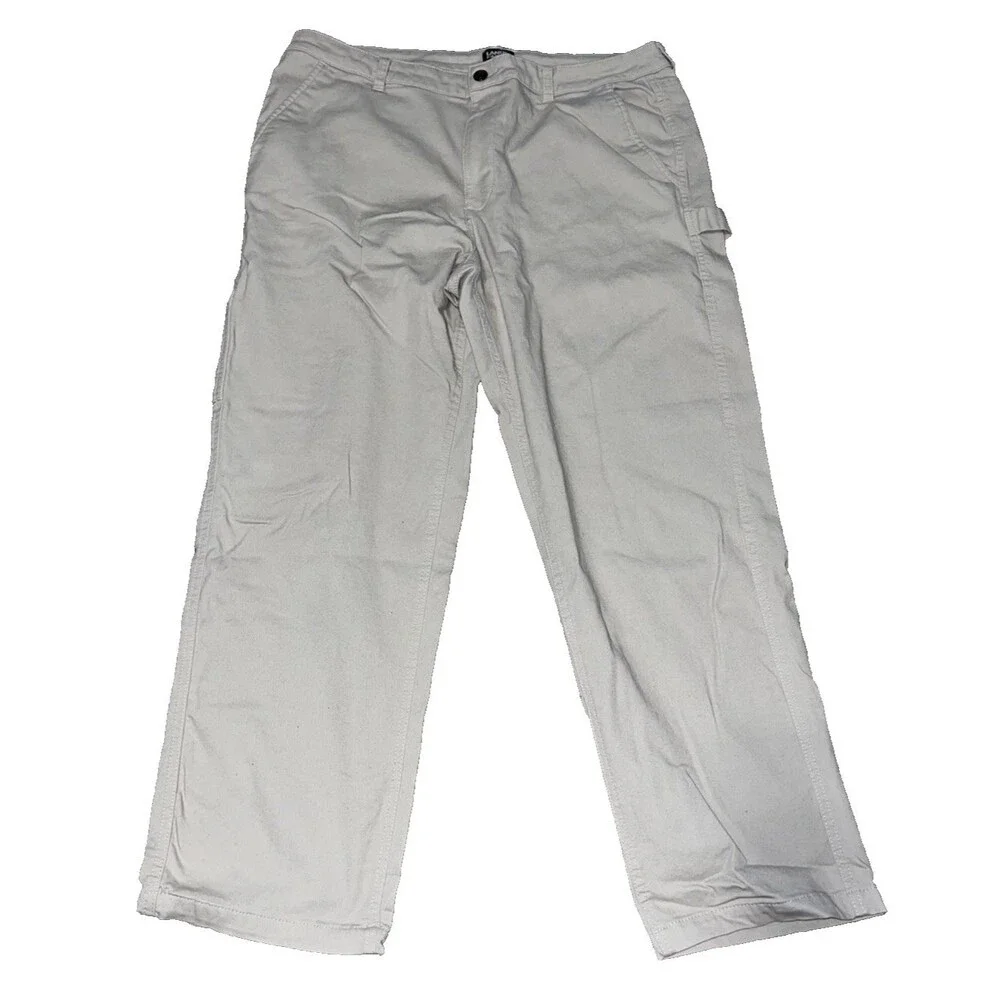Lands End Khaki Cargo Jeans 40x32